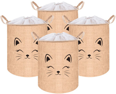 Speelgoedmand - 4x - beige - 42L - 32 x 43 cm - opbergmand - organizer