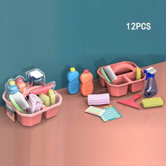 Speelhuis Speelgoed Kinderen Educatief Simulatie Jongen En Meisje Training Schoonmaken Tool Set Top Stuff Dingen Voor Reiniging Voor kids 12PCSB