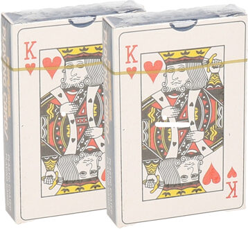 Speelkaarten - 2x - geplastificeerd - blauw - kaartspellen pesten/pokeren - spelletjes