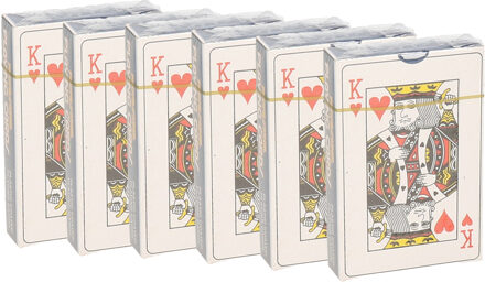 Speelkaarten - 6x - geplastificeerd - blauw - kaartspellen pesten/pokeren - spelletjes