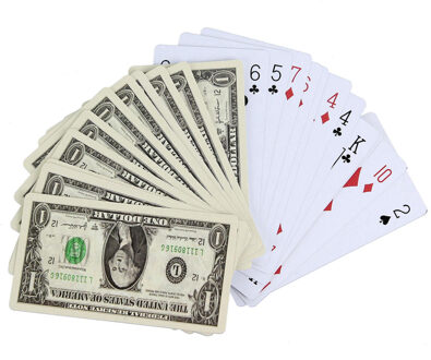 Speelkaarten dollar biljet - 54 kaarten - klassiek - kaartspel