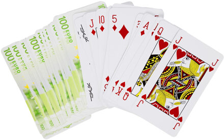 Speelkaarten euro biljet - 54 kaarten - klassiek - kaartspel Groen