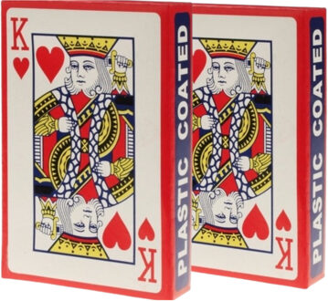 Speelkaarten set - 2x pakje met 54 kaarten - met plastic coating Multi