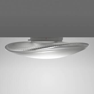 Speelse glazen plafondlamp Loop met LED, 3000K helder, opaal