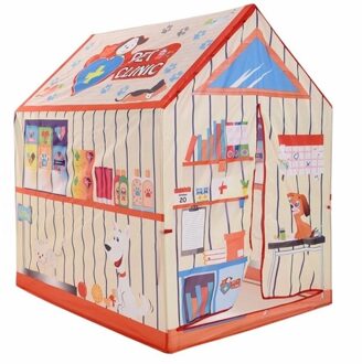 Speeltent/speelhuis dierenkliniek - speelgoed huisje - 72 x 95 x 102cm - Speeltenten