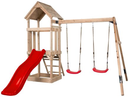 Speeltoestel Noa Met Glijbaan Rood 265cmx280x234cm