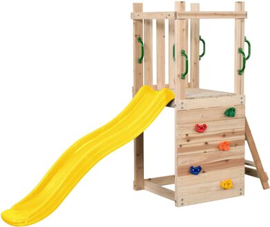 Speeltoren Mari Met Glijbaan Geel 74x245x168cm