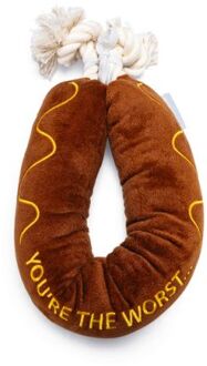 Speelworst met flostouw - Hondenspeelgoed - Bruin - 60x7x7 cm