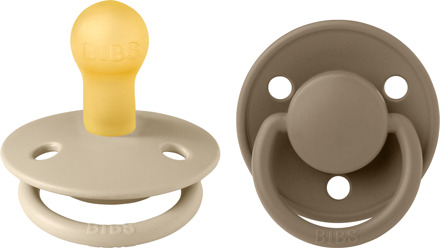 Speen BIBS De Lux 2 Pack Latex Maat 1 Vanille/Donkere Eik 2 st