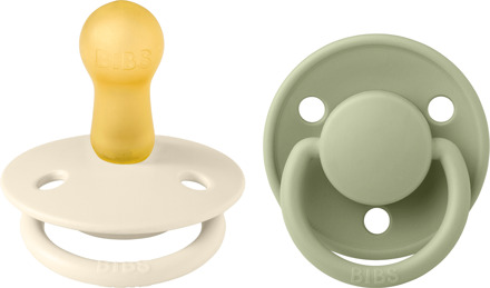 Speen BIBS De Lux 2 Pack Latex Maat 2 Ivoor/Salie 2 st