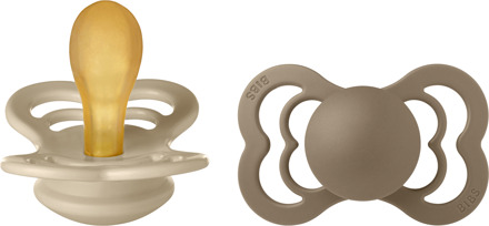 Speen BIBS Supreme 2 Pack Latex Maat 2 Vanille/Donkere Eik 2 st