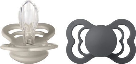 Speen BIBS Supreme 2 Pack Silicone Size 2 Sand/Iron 2 st