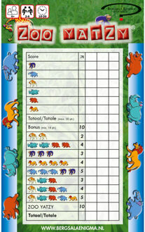 Spel Yatzy - dierentuin