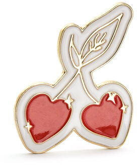 Speldje Kersen Metaal (3x4cm) Rood - Zalm