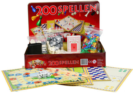 Spellendoos Met 200 Spellen Metaal