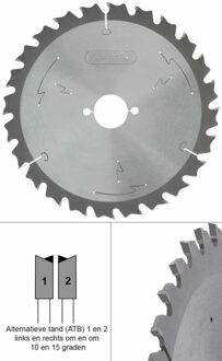 Spero 190mm hout TCT zaagblad 24 Tands - asgat 30mm - SPW-190-24-30