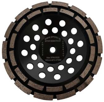 Spero Grof dubbele rij diamant komslijpschijf | Ø180mm | steen | M14 | H=47mm | TBV SPHS2001B-PR - SPDR180M47ECO