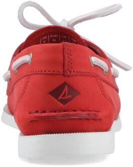Sperry Authentic Original 1 Eye Leren Rode Dames Bootschoenen Rood