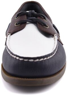 Sperry Authentic Original 2 Eye Leren Heren Bootschoenen In Marineblauw/Wit/Bruin Navy - EU 40.5 / UK 7