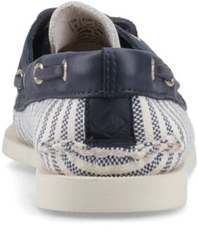 Sperry Authentiek Origineel Textiel Dames Witte/Navy Standaard Bootschoenen - EU 36.5 / UK 3.5