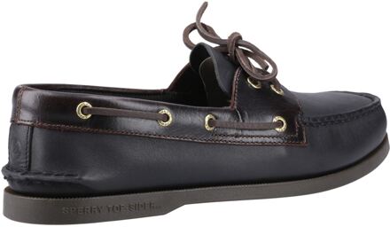 Sperry Authentieke 2 Oog Leer Herenschoenen Amaretto/Zwart Bootschoenen Bruin