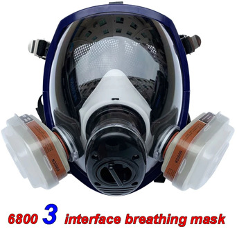 Spherical 6800 respirator gas mask 3 ports Multifunction Super clear Sealed protective mask Spray paint Organic gas Safety mask
