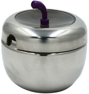 Spice Dozen Koken Gereedschap Kleurrijke Apple Shape Keuken Accessoires Roestvrij Staal Kruiden Doos Kruidkruik Opslag Containers zilver