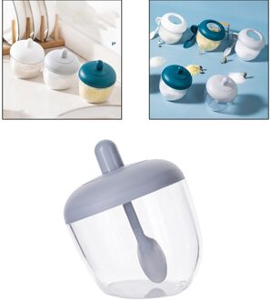 Spice Shaker Set Met Lepel En Spice Potten Spice Voor Opslag Transparante grijs