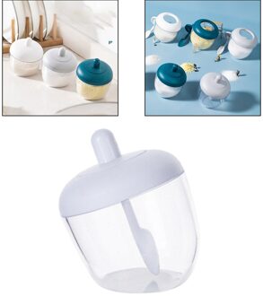 Spice Shaker Set Met Lepel En Spice Potten Spice Voor Opslag Transparante wit