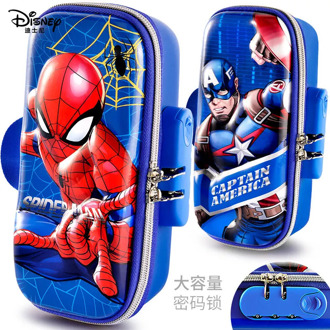 Spider-Man Captain America Stationery Box Boy Large Capacity Marvel Pencil Box Boy Elementary School Children Pen Bag Clutch Bag