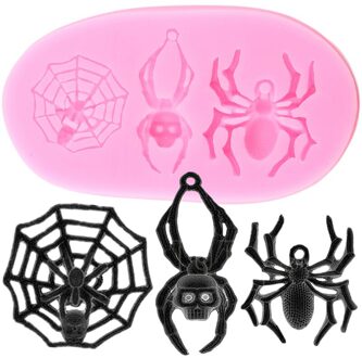 Spider Siliconen Mallen Diy Spider Web Fondant Chocolade Taart Decoreren Gereedschappen Snoep Polymeer Klei Sugarcarft Cupcake Topper Mallen