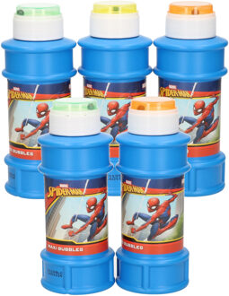 Spiderman 10x Disney Spiderman bellenblaas flesjes met bal spelletje in dop 175 ml voor kinderen