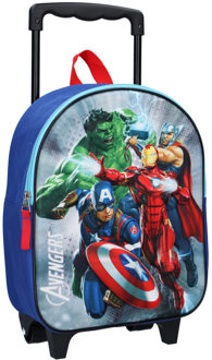 Spiderman Avengers handbagage reiskoffer/trolley 31 cm voor kinderen Blauw