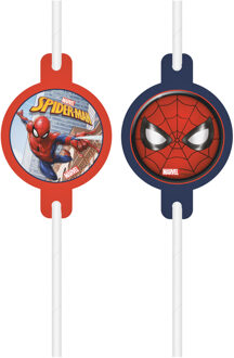 Spiderman Crimefighter Rietjes (4st) Multikleur - Print