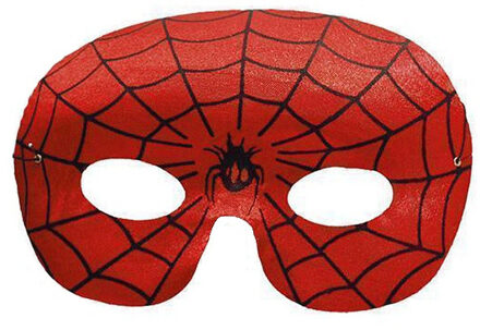 Spiderman Faram party Spinnenheld oogmasker - rood - verkleed artikel - superheld Multi