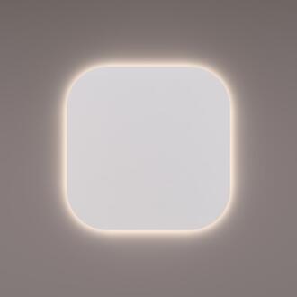 spiegel Basic Line Gelijkzijdig Afgerond met Indirecte LED Verlichting 60 x 60 x 3 cm + Spiegelverwarming en Infrarood Sensor Dimmer