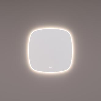 spiegel Deens Ovaal Gelijkzijdig - 80 x 80 cm - Directe en Indirecte LED - Spiegelverwarming - Kleurenwissel - Touch Dimmer