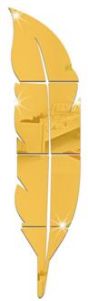 Spiegel Diy Veer Patroon Acryl Spiegel Effect Sticker Muur Sticker Voor Home Decoratie Waterdichte 15X72Cm Snelle Levering goud