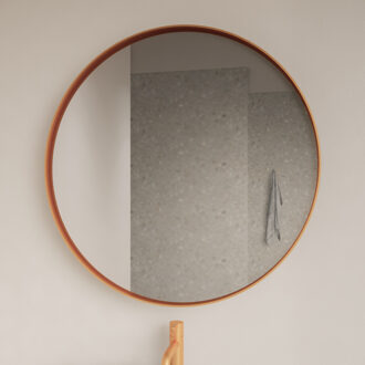 Spiegel Gliss Design Asteri Zonder LED Verlichting 40 cm Met Rand Rosé Koper