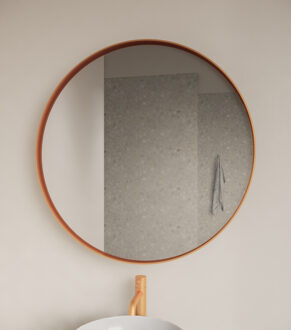 Spiegel Gliss Design Asteri Zonder LED Verlichting 60 cm Met Rand Rosé Koper