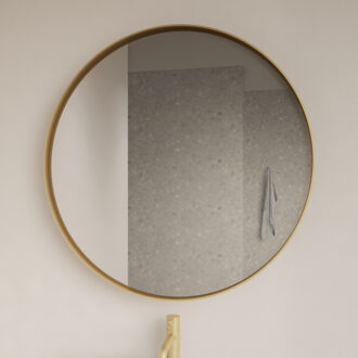 Spiegel Gliss Design Asteri Zonder LED Verlichting 80 cm Met Rand Mat Goud