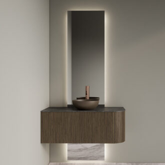 Spiegel Gliss Design Celeste Tweedelig Met LED Verlichting en Verwarming 40x120 + 40x25 cm