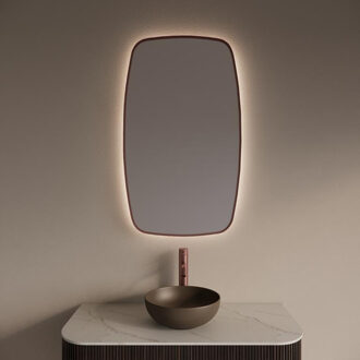 Spiegel Gliss Design Epos met Indirecte LED Verlichting en Verwarming 60x100cm Koper Rose