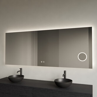 Spiegel Gliss Design Lumin Rechthoekig 140 x 70 cm Incl. Spiegelverwarming, Scheerspiegel en Indirect LED-verlichting Rondom