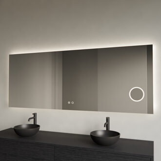 Spiegel Gliss Design Lumin Rechthoekig 150 x 70 cm Incl. Spiegelverwarming, Scheerspiegel en Indirect LED-verlichting Rondom