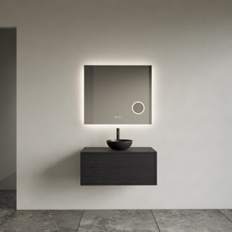 Spiegel Gliss Design Lumin Rechthoekig 60 x 70 cm Incl. Spiegelverwarming, Scheerspiegel en Indirect LED-verlichting Rondom