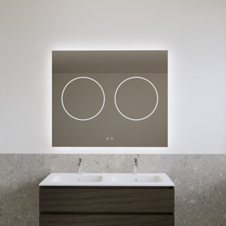 Spiegel Gliss Design Lyra 140x100 cm Incl. Spiegelverwarming Direct en Indirect LED-verlichting