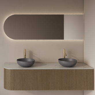 Spiegel Gliss Design Zelus Rechts met Indirecte LED Verlichting en Verwarming 140x60 cm