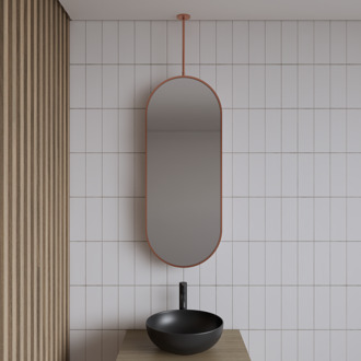 Spiegel Gliss Halo 90x40 Cm Koper Met Plafondbevestiging