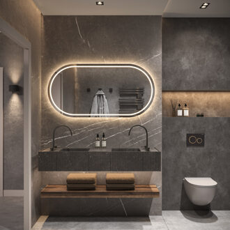 Spiegel Hipp Design Phantom 005 Met Verlichting Incl. Spiegelverwarming (Alle Maten)